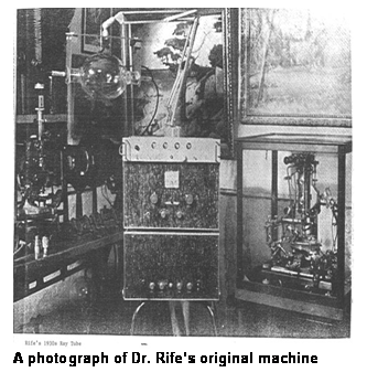 Text Box:  A photograph of Dr. Rifes original machine